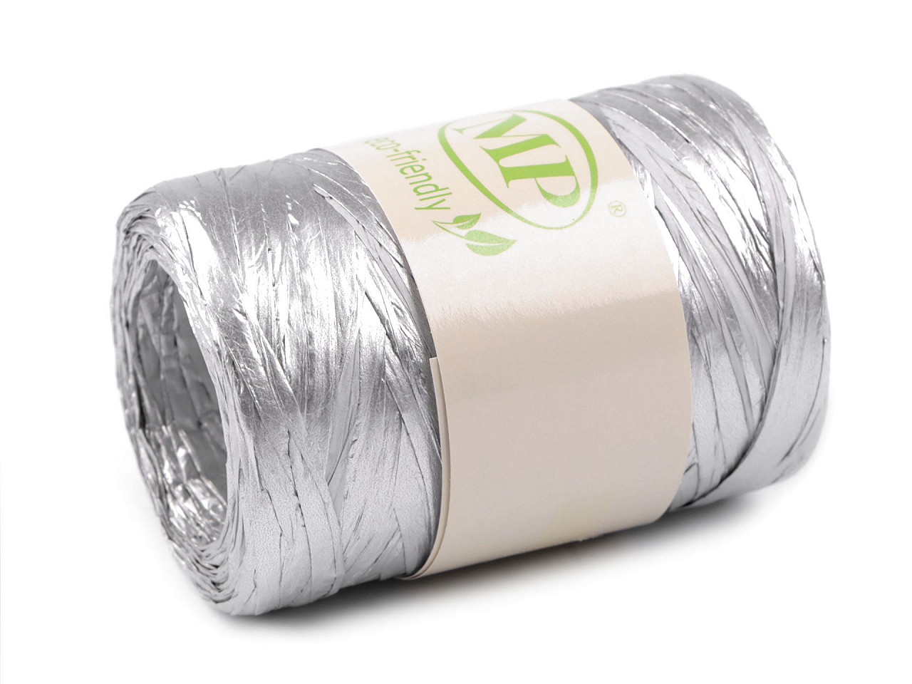 Lyko raffia for knitting bags width 5-8 mm, silver, 1 pc