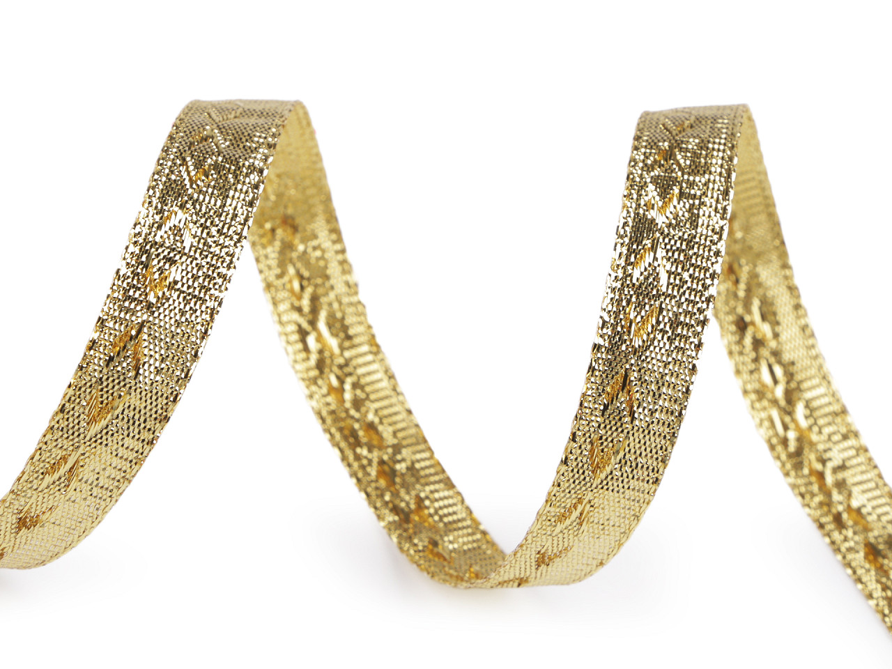 Lurexová stuha šíře 13 mm, střední, 1 stříbrná