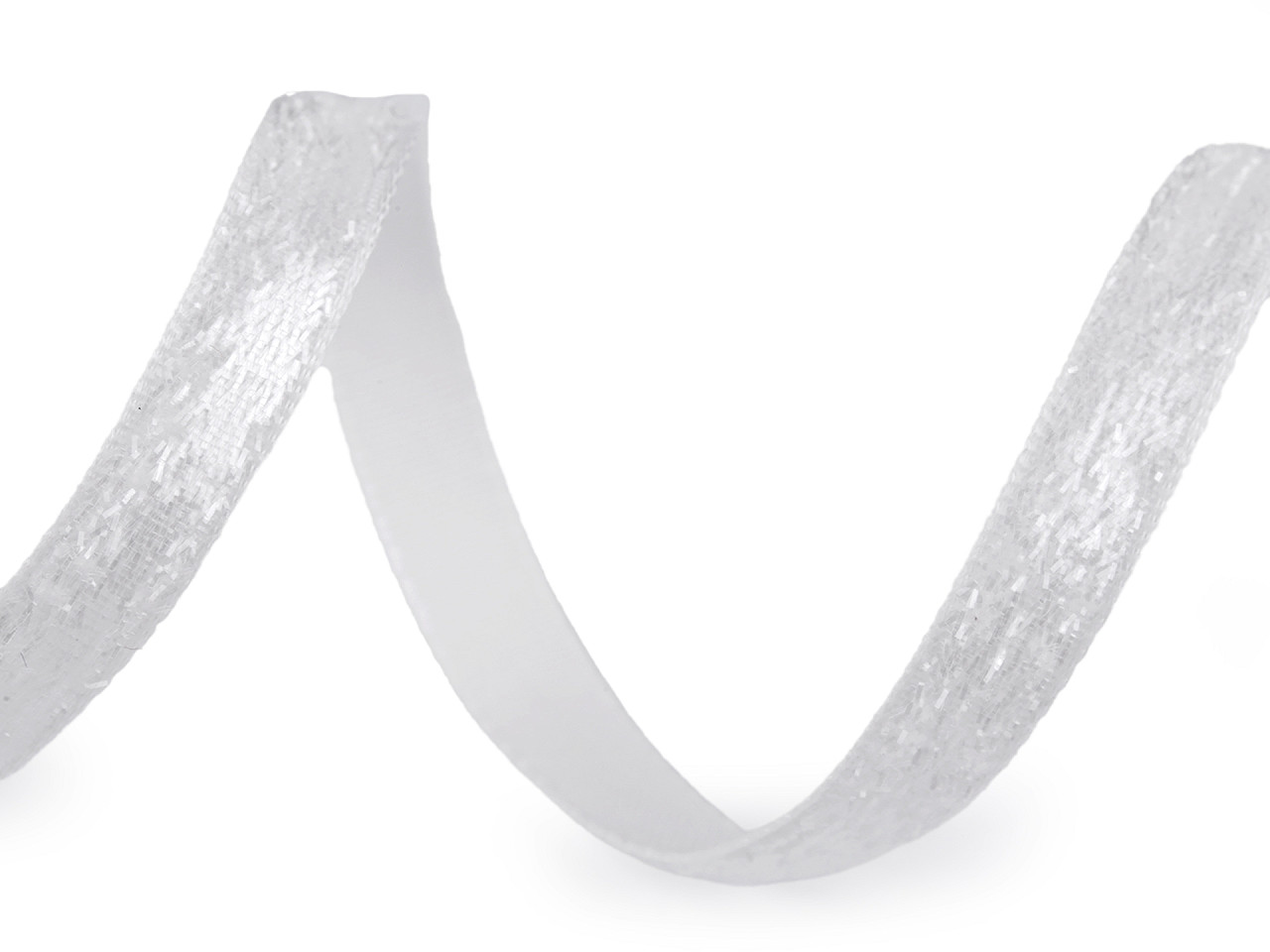 Sametová lurexová stuha šíře 6 mm, střední, 6 červená