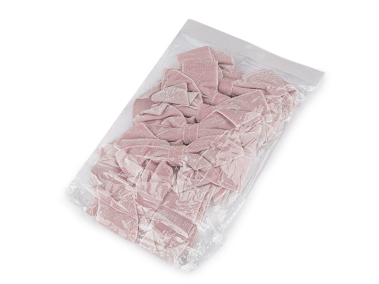 Vánoční mašle sametová dvojitá 13x18 cm, malé, 8 zelená tmavá lurex