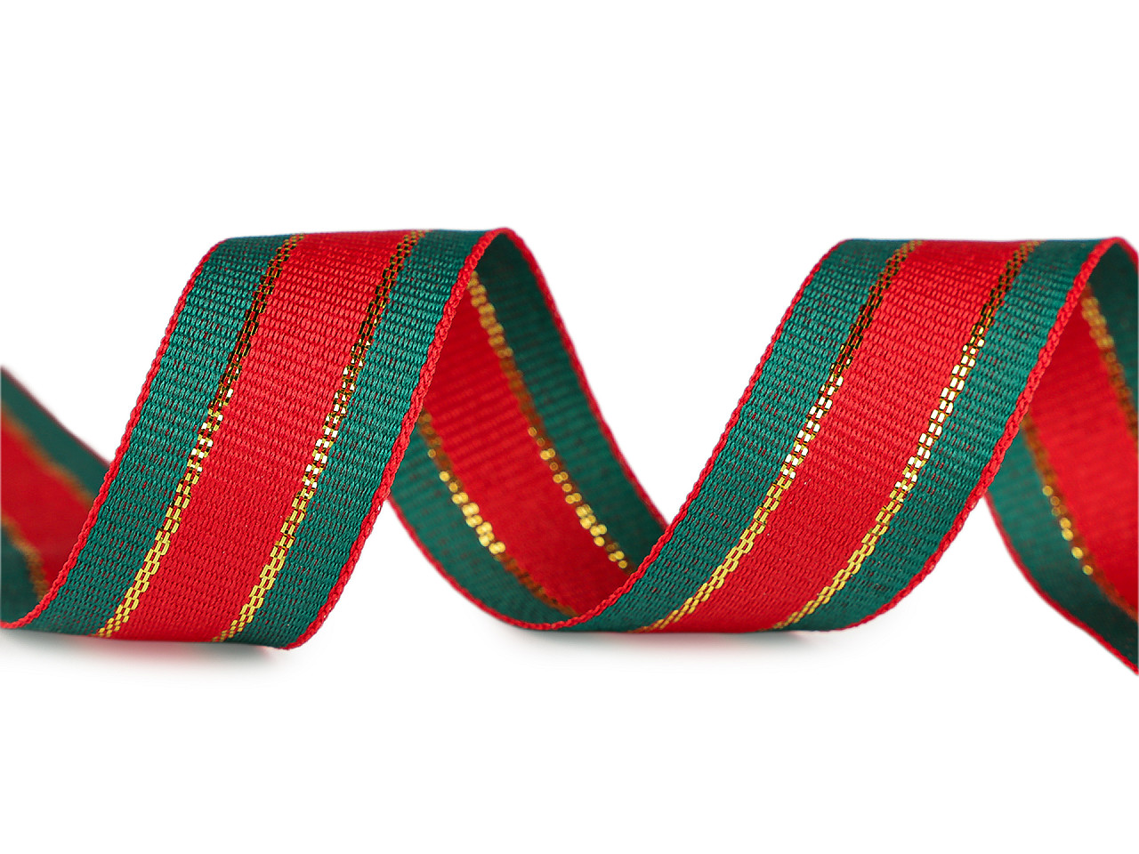 Vánoční stuha s lurexem šíře 20 mm, 25 mm, střední, 2 (25 mm) červená zelená