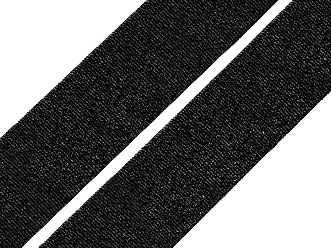 Elastic smooth width 20 mm woven, black, 25 m