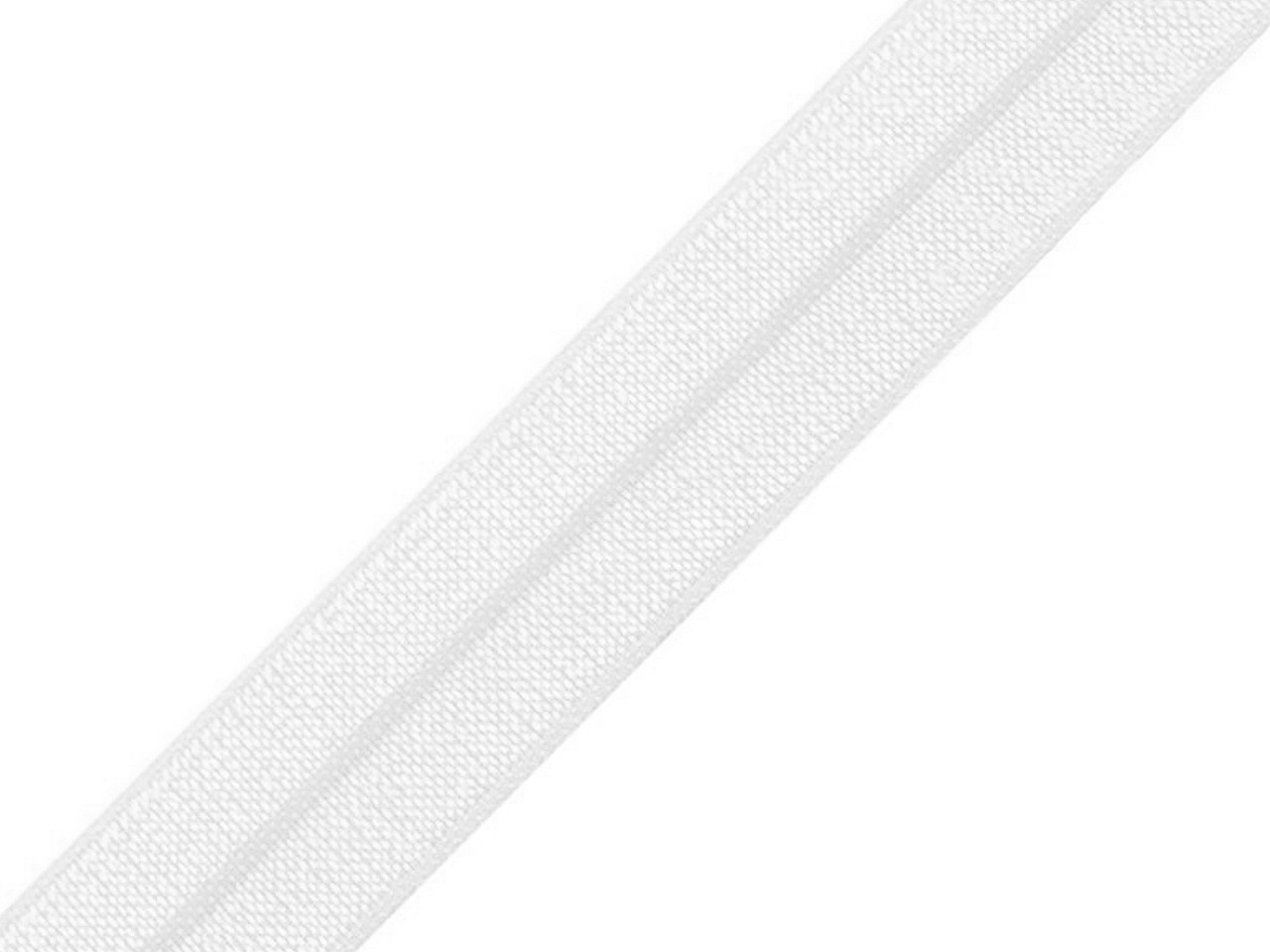 Hemming elastic band, half width 18 mm, white, 25 m