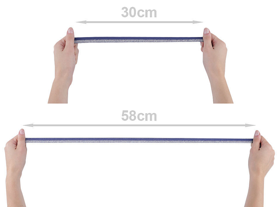 Lemovacia guma  prepólená / lampas šírka 17 mm s lurexom