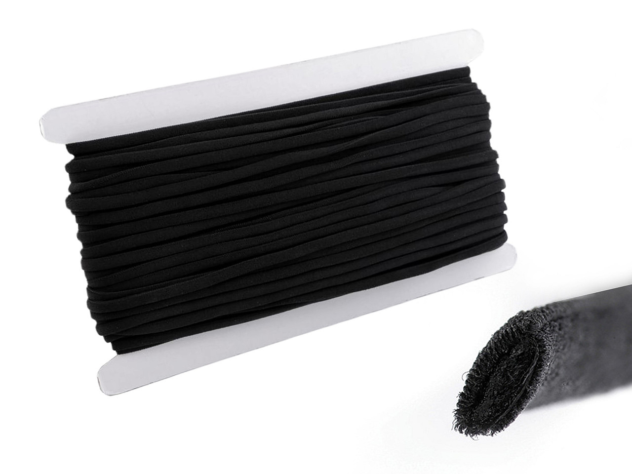 Pruženka měkká s výplní šíře 5 mm, střední, 2 černá