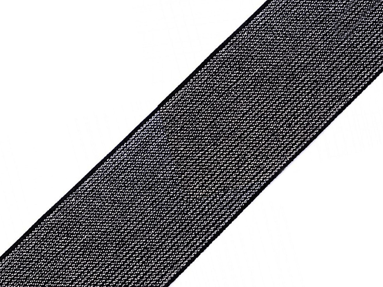 Pruženka s lurexem šíře 48 mm, střední, 2 černá