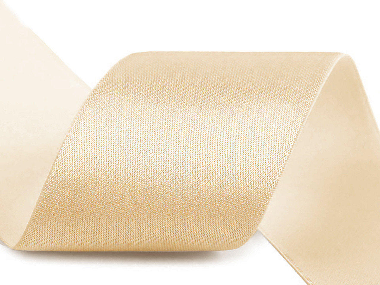 Satin elastic band width 50 mm, light beige, 1 m