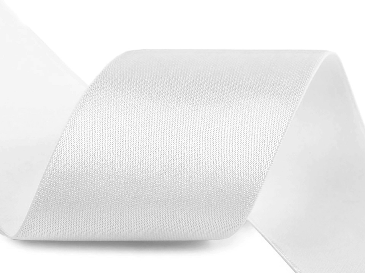 Satin elastic band width 50 mm, white, 1 m