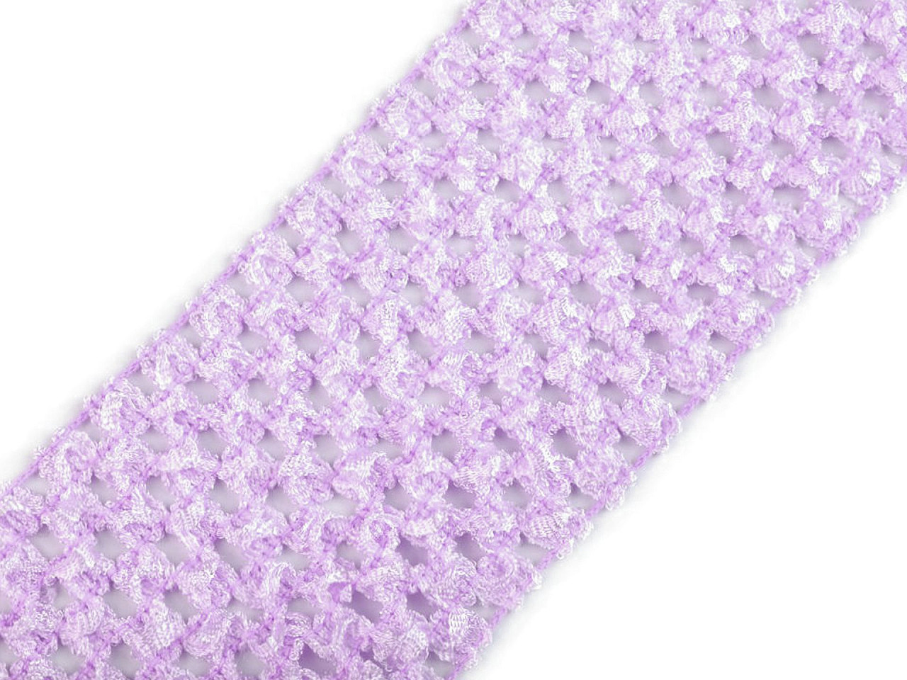 Netted elastic band 70 mm wide for making tutu skirts, purple lilac, 1 m