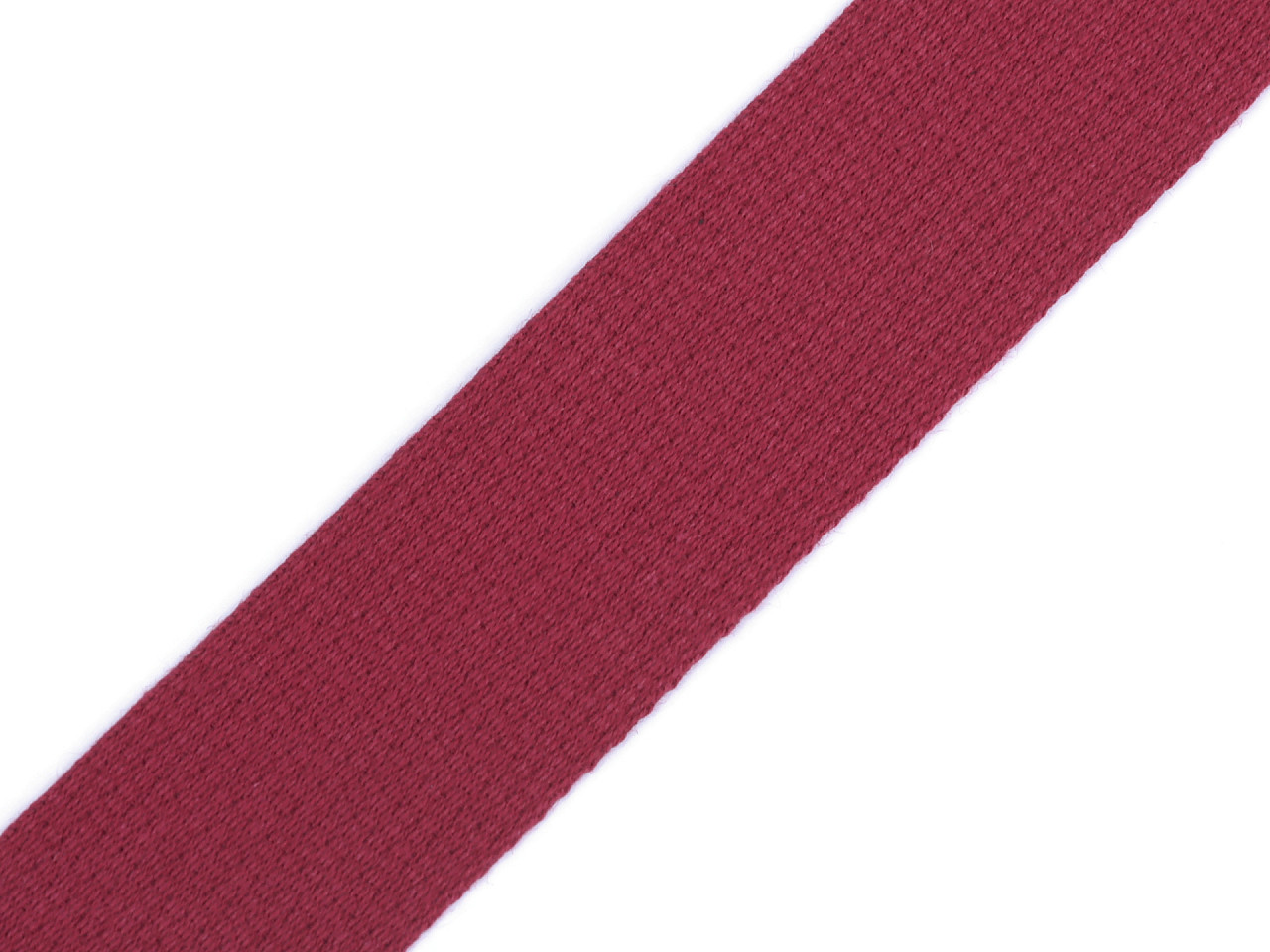 Cotton strap 30 mm wide, burgundy light, 25 m