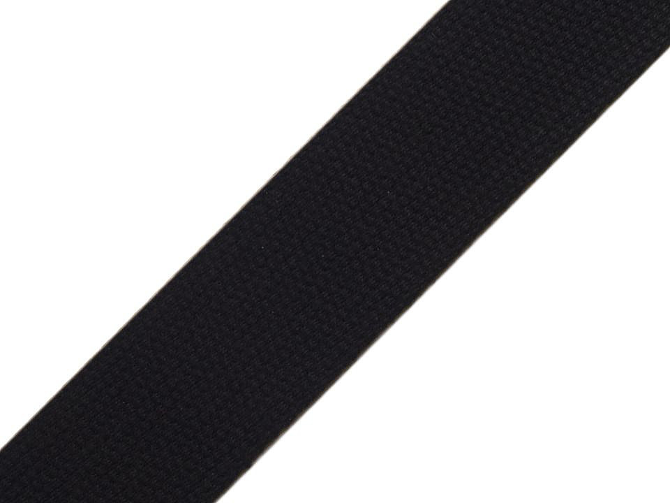 Cotton webbing 30 mm wide, black, 25 m