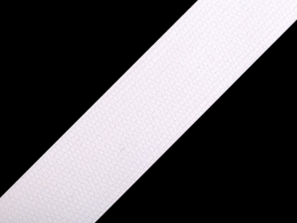 Cotton webbing 30 mm wide, white, 25 m