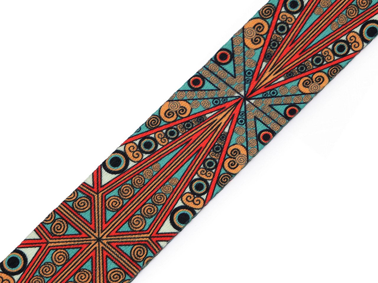 Oboustranný popruh šíře 38 mm, střední, 1 bílo-modrá