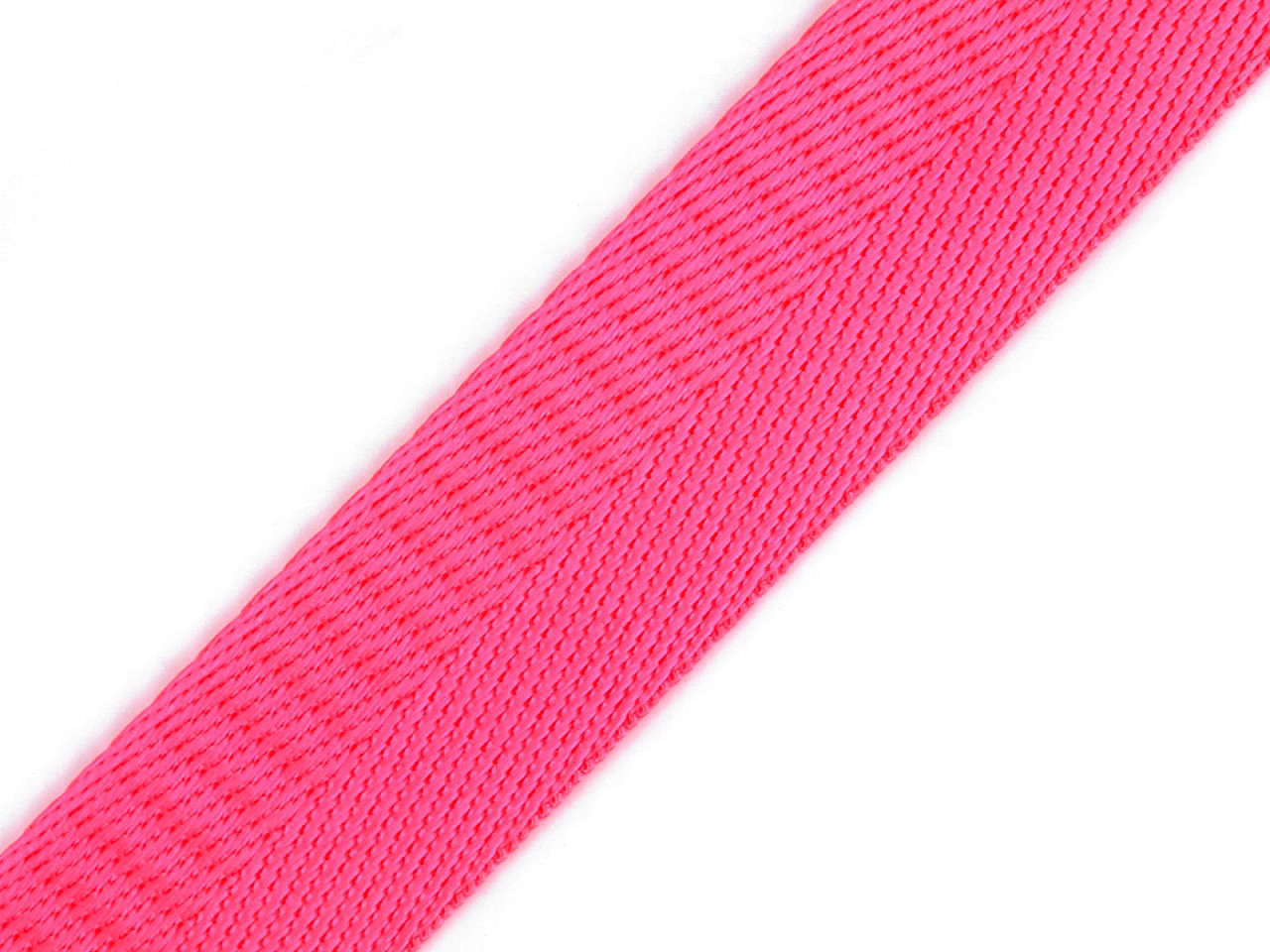 Smooth double-sided strap with a gloss, width 25 mm, neon pink, 1 m