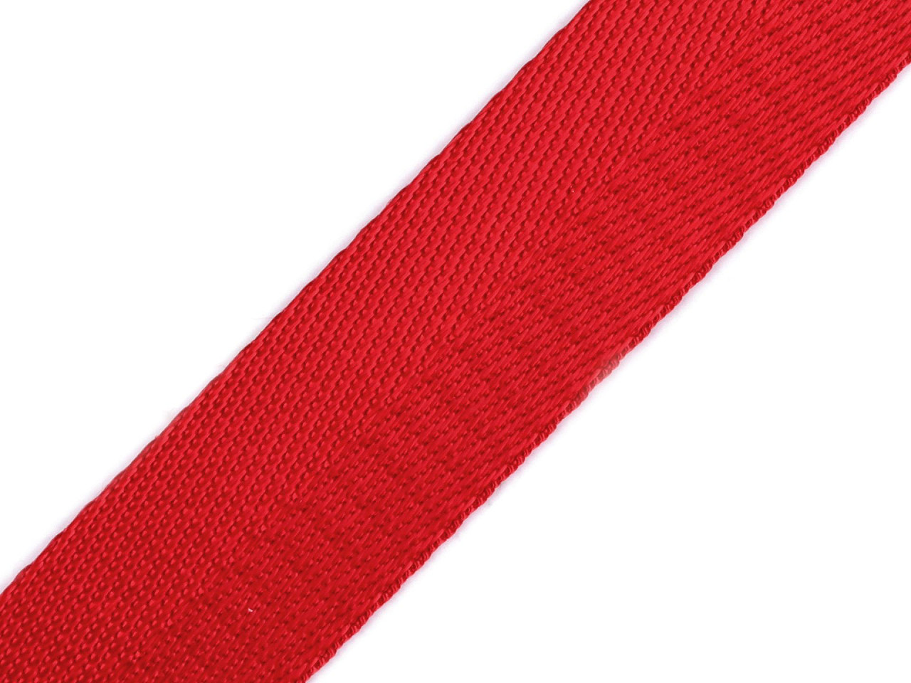 Smooth double-sided strap with a gloss, width 25 mm, red, 1 m