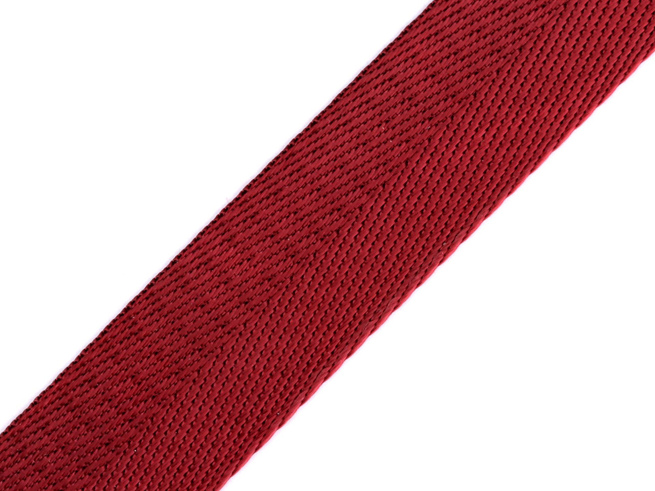 Smooth double-sided strap with a gloss, width 25 mm, burgundy, 1 m