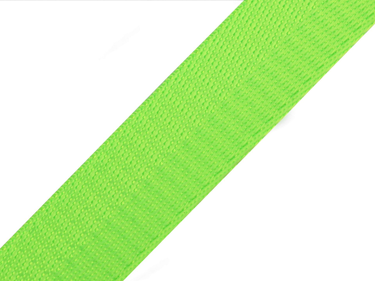 Smooth double-sided strap with a gloss, width 25 mm, neon green, 1 m