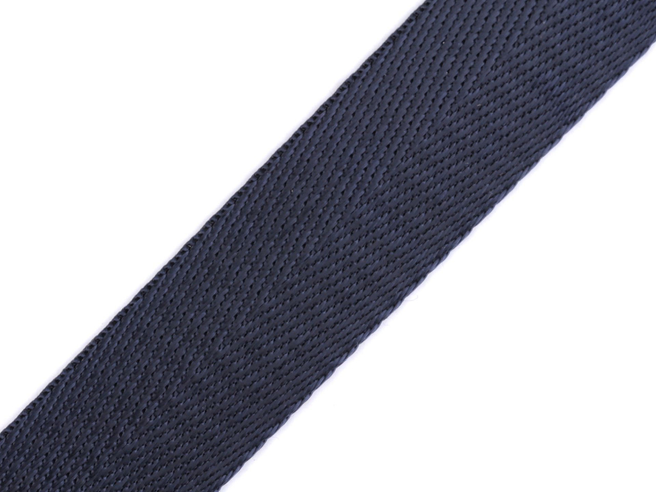 Smooth double-sided strap with a gloss, width 25 mm, dark blue, 1 m