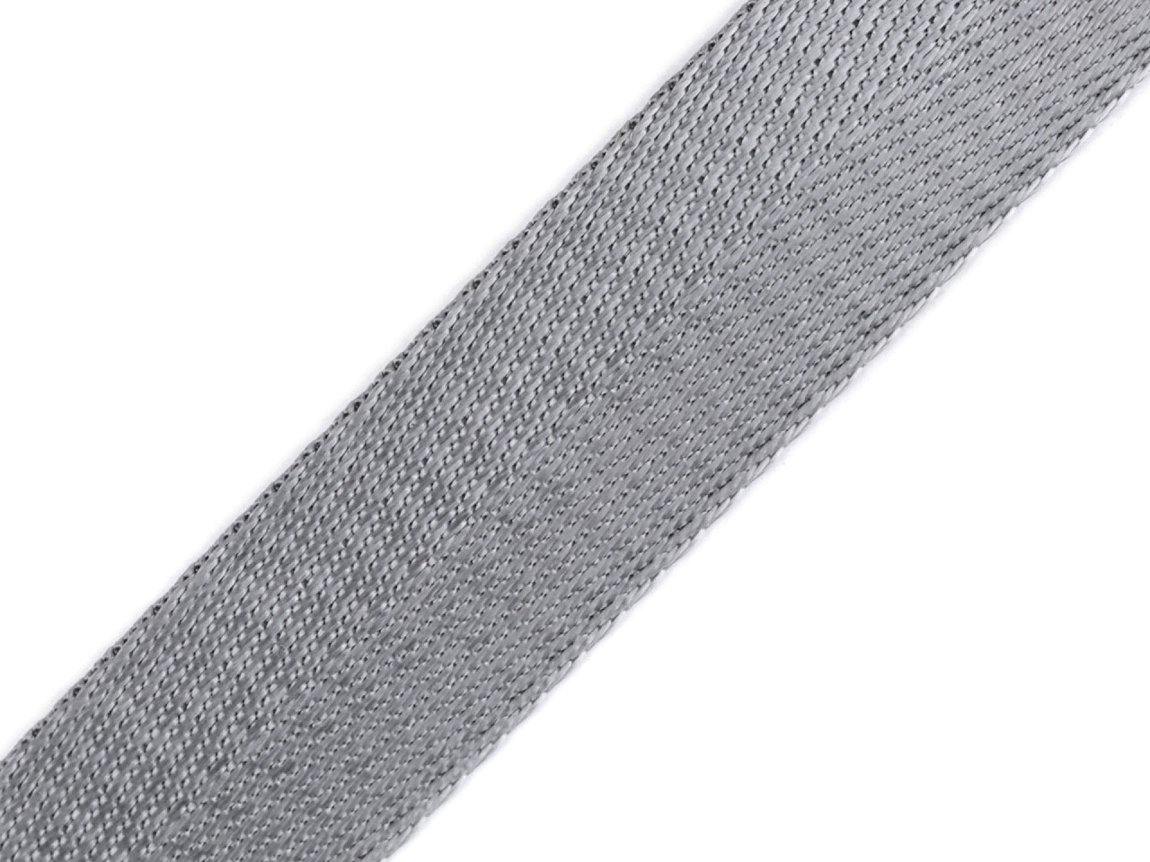 Smooth double-sided strap with a gloss, width 25 mm, light grey, 1 m