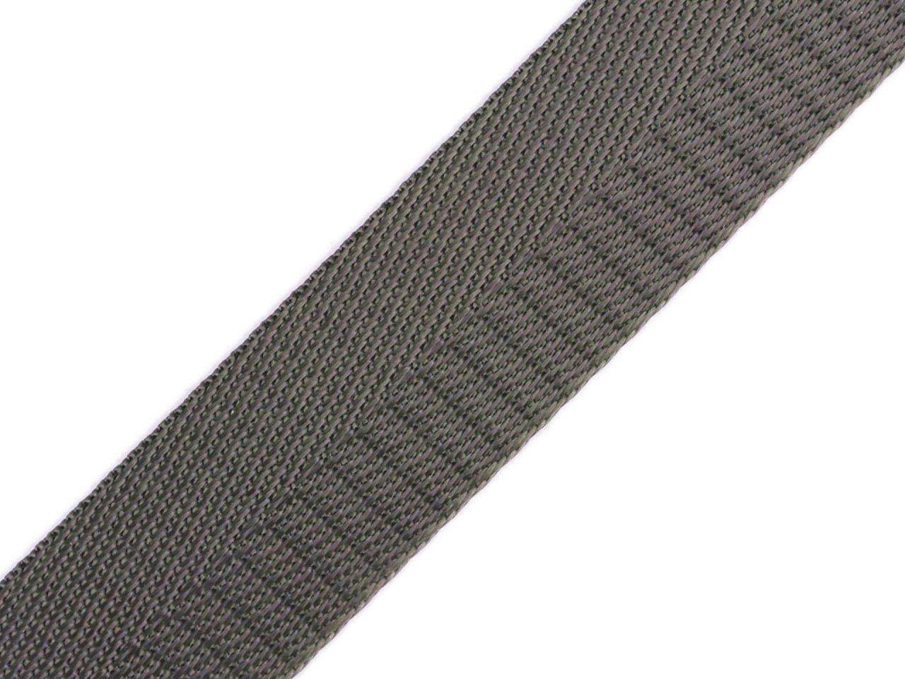 Smooth double-sided strap with a gloss, width 25 mm, grey, 1 m