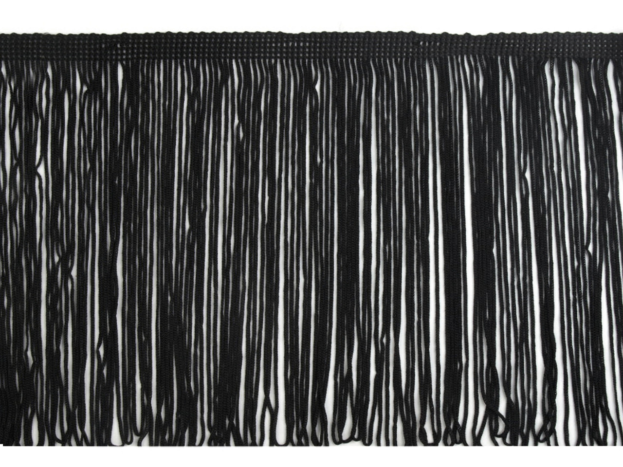 Fringe double width 20 cm, black, 1 m