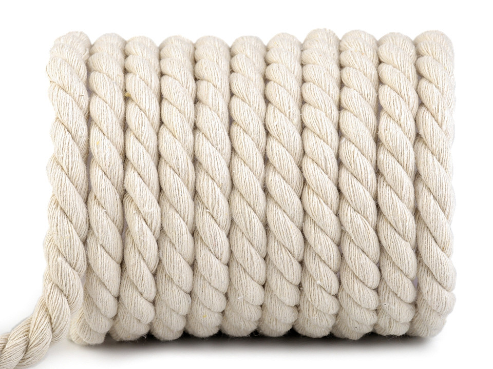 Bavlnená šnúra krútená Ø12 mm macrame
