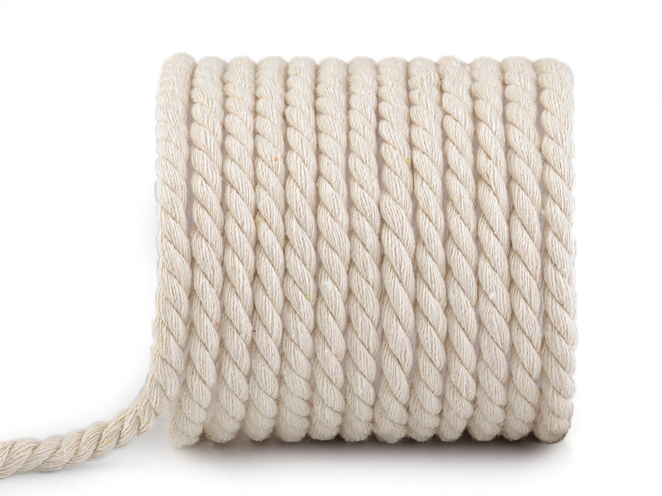 Bavlnená šnúra krútená Ø8 mm macrame