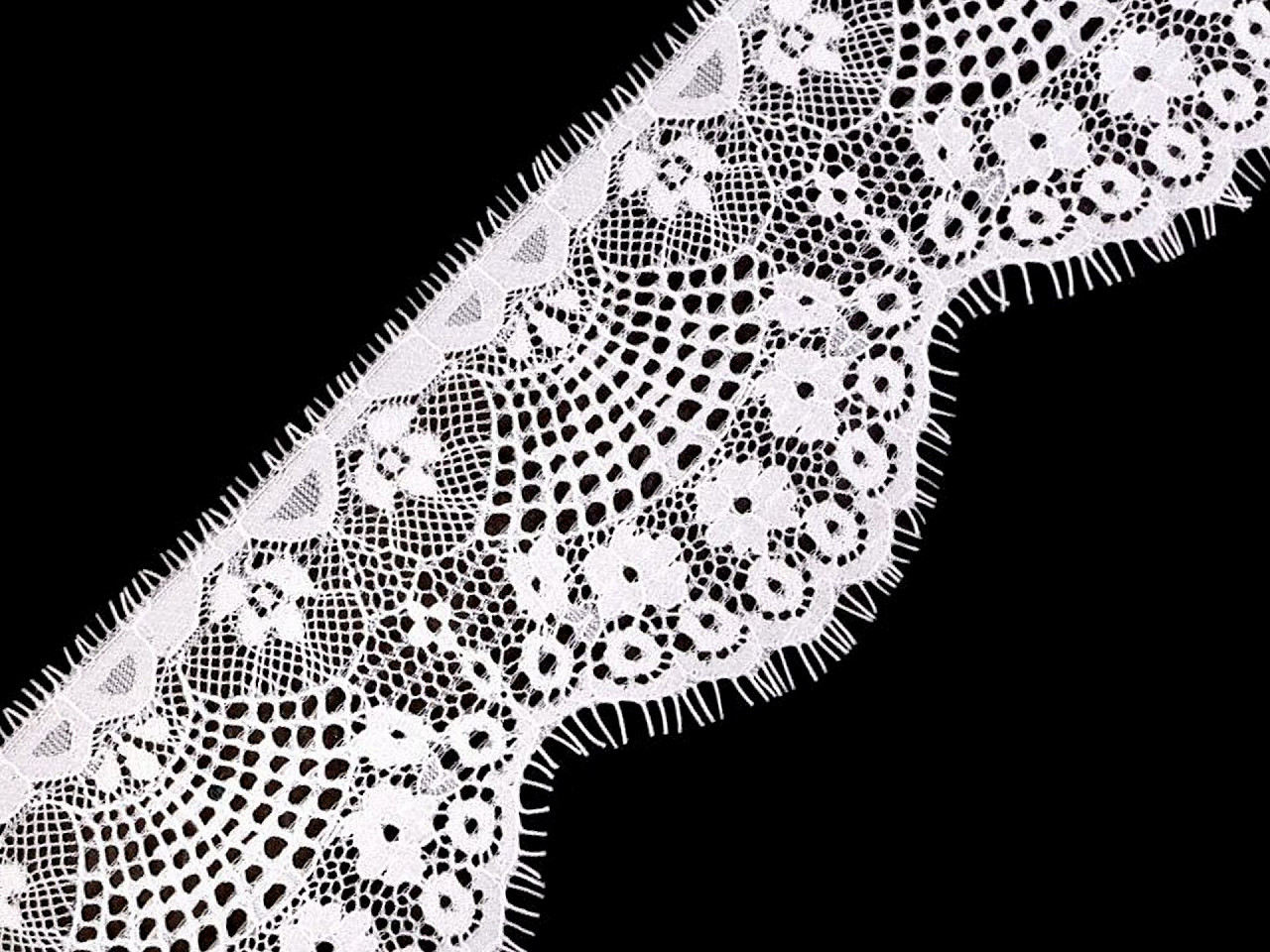 French lace 90 mm wide, white, 30 m