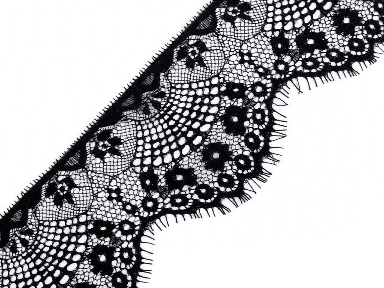 French lace 90 mm wide, black, 3 m