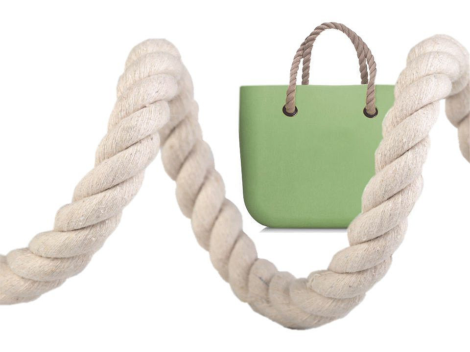 Bavlnená šnúra krútená Ø14 mm tuhá, macrame