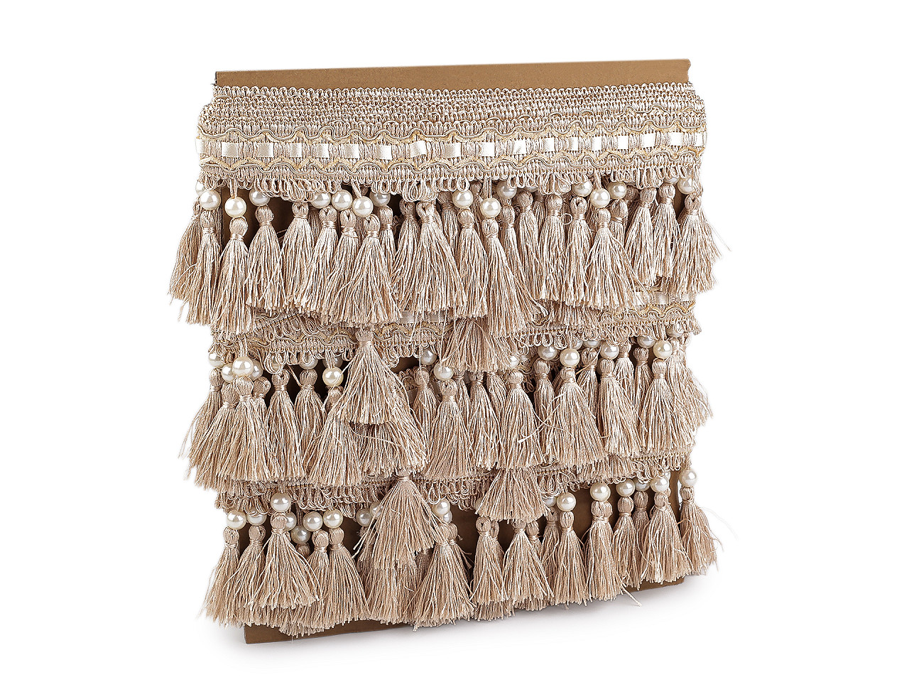 Prýmek / třásně šíře 11 cm, střední, 2 zlatá