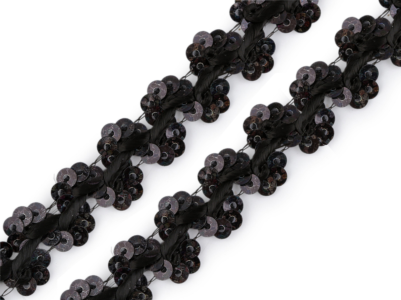 Flitrový prýmek šíře 15 mm, střední, 1 měděná tmavá