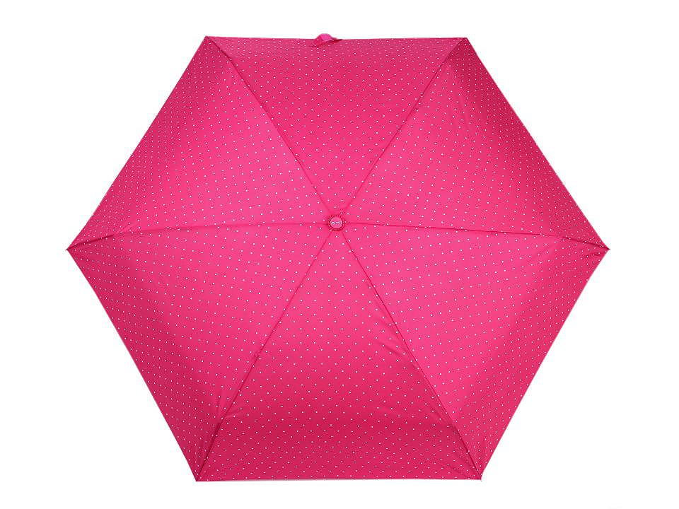 Mini umbrelă pliabilă cu buline, roz-zmeură, 1 buc