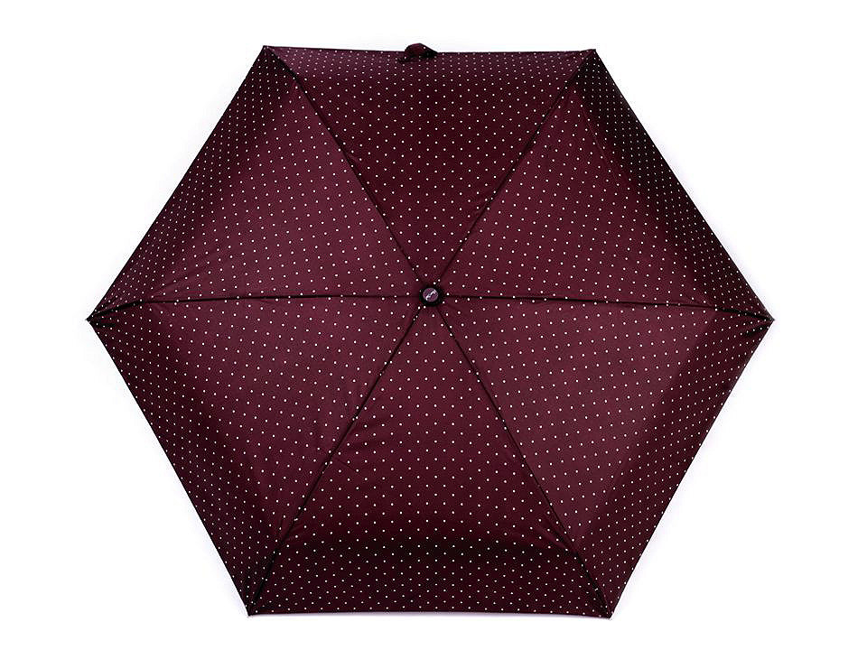 Mini umbrelă pliabilă cu buline, bordo, 1 buc