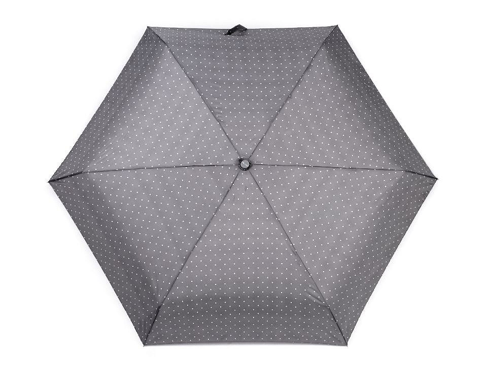 Mini umbrelă pliabilă cu buline, gri, 1 buc