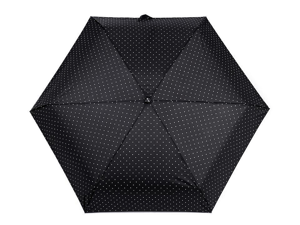 Mini umbrelă pliabilă cu buline, neagră, 1 buc