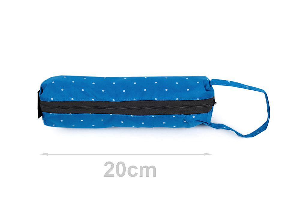 Mini umbrelă pliabilă cu buline, albastru intens, 1 buc
