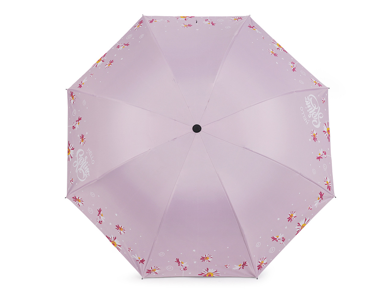 Umbrelă de damă pliabilă cu flori,, roz, 1 buc