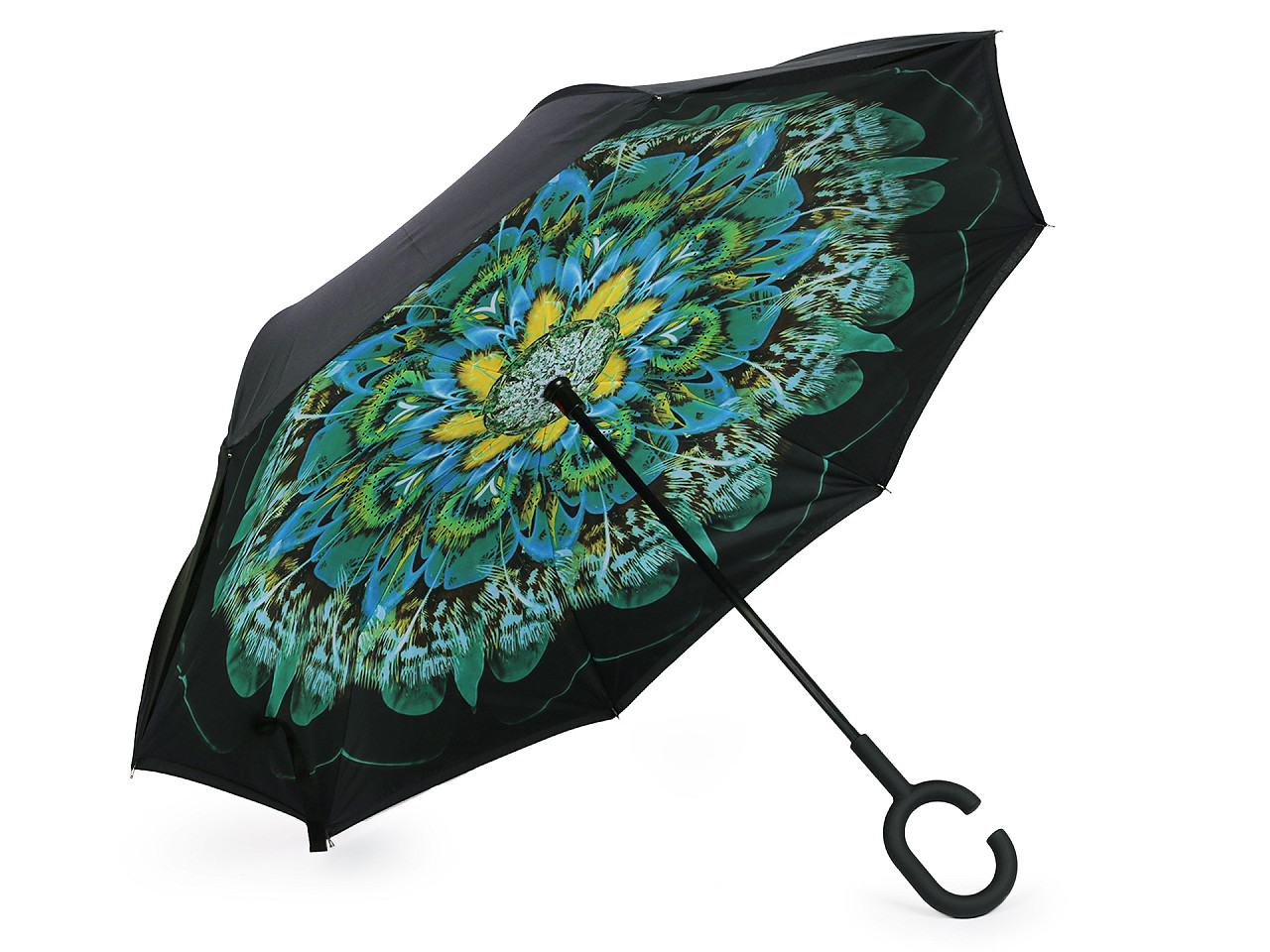 Umgedrehter Regenschirm, zweilagig, grün, 1 Stück