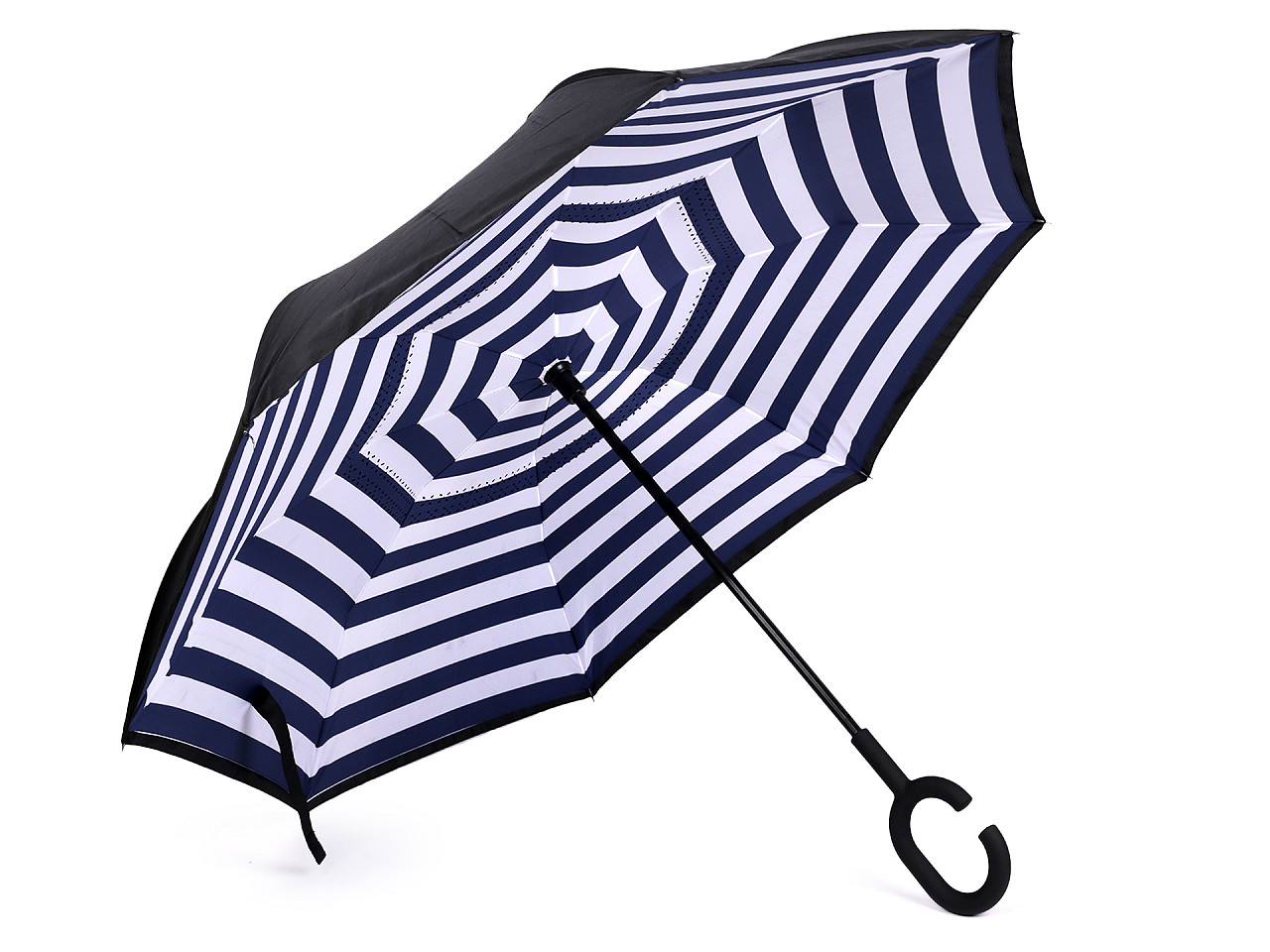 Umgedrehter Regenschirm, zweilagig, dunkelblau, 1 Stück