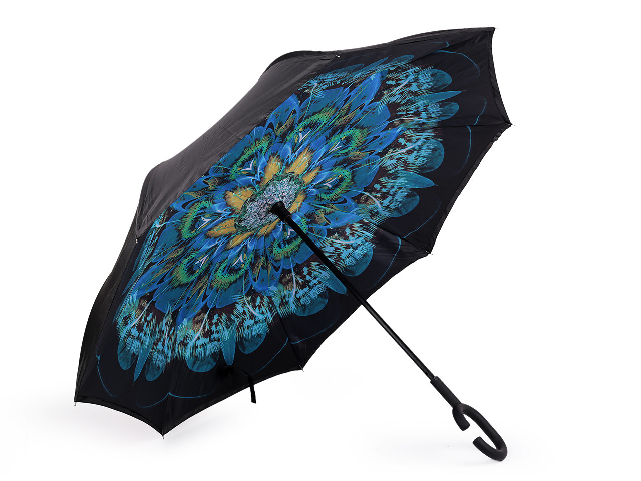 Umgedrehter Regenschirm, zweilagig, blau, 1 Stück