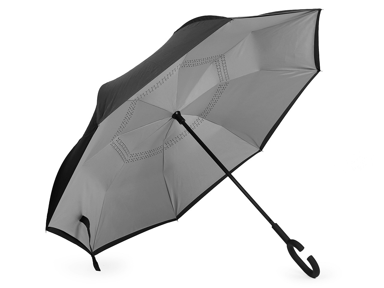 Umbrelă inversată cu două straturi, gri deschis, 1 buc