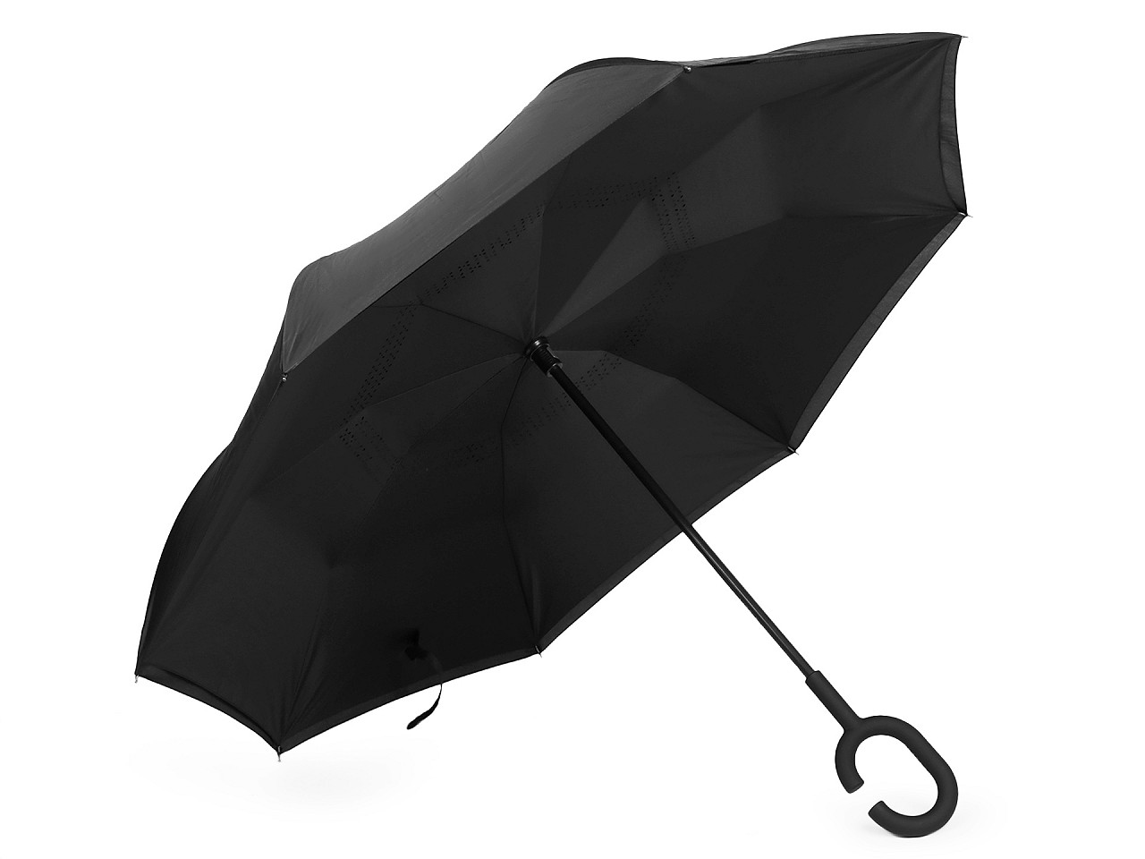 Umbrelă inversată cu două straturi, neagră, 1 buc