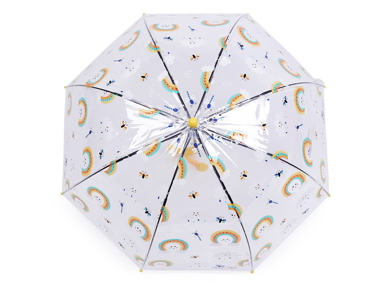 Durchsichtiger Kinder-Regenschirm mit Auswurfmechanismus, gelb, 1 Stück