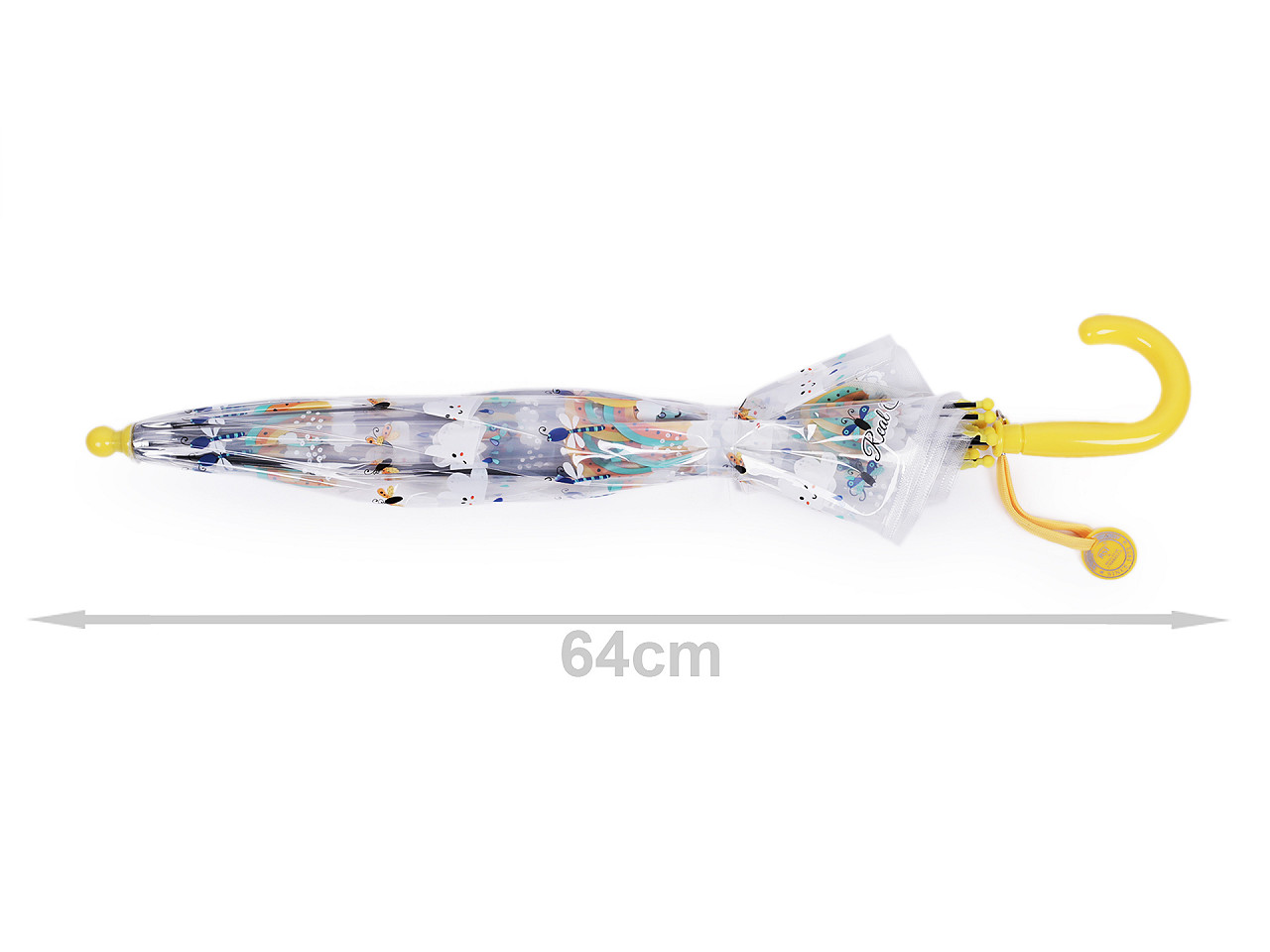 Umbrela transparentă pentru copii, galbenă, 1 buc