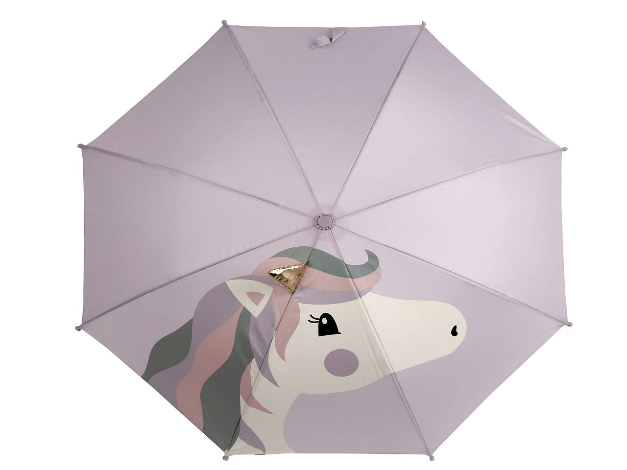 Umbrelă pentru copii cu unicorn, dinozaur, cretă violet, 1 buc