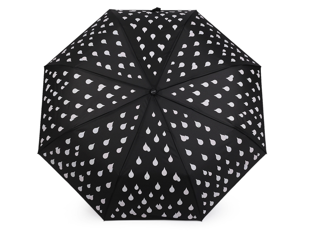 Umbrela pliabilă automată pentru femei, picături magice, neagră, 1 buc