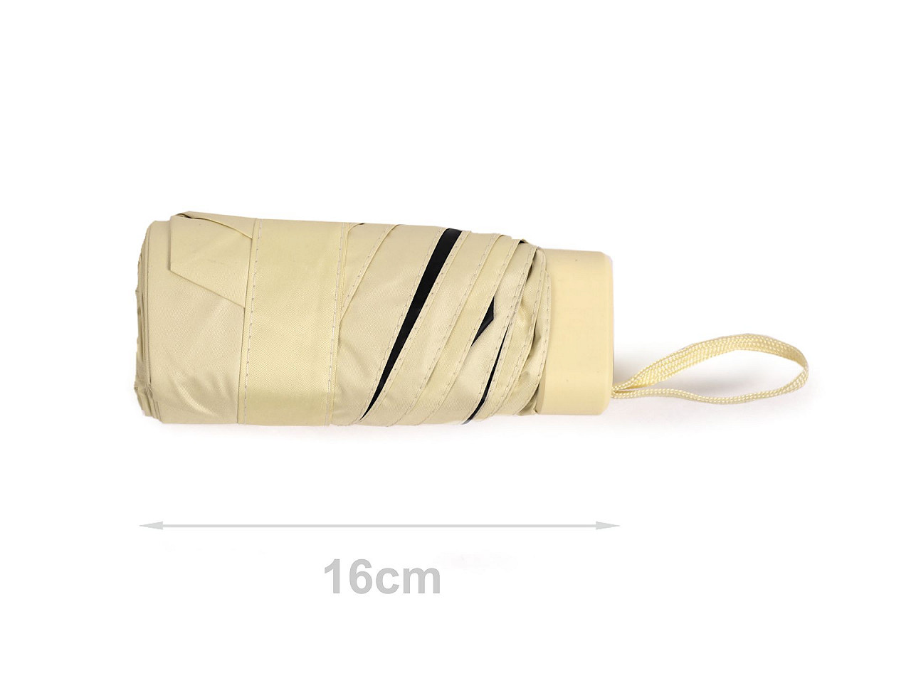 Faltbarer Mini-Regenschirm mit festem Etui, beige, 1 Stk.