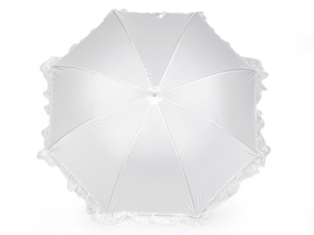 Umbrelă de nuntă cu dantelă, albă, 1 buc