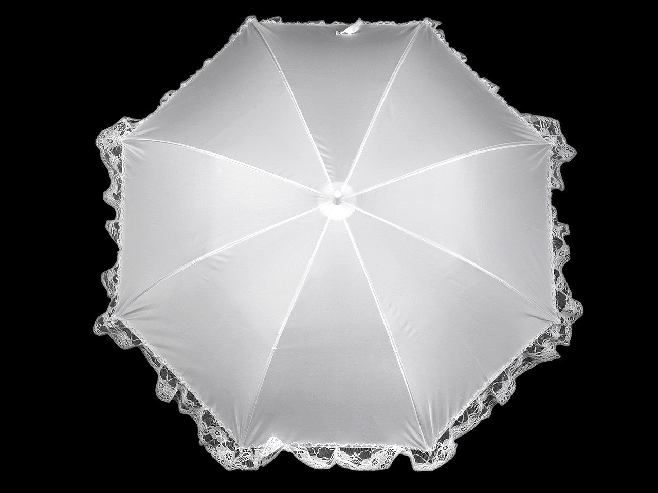 Umbrelă de nuntă cu dantelă, albă, 1 buc